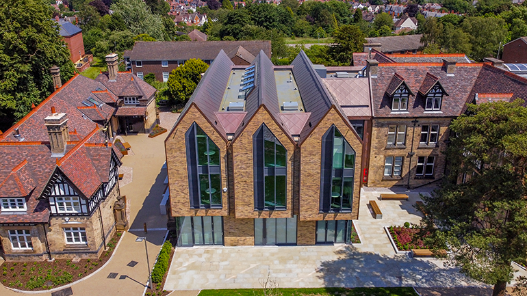 Ariel shot of the University of Leicester's Brookfield Campus