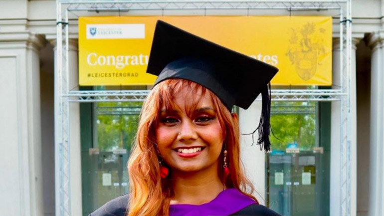 Sam Ravi at her graduation ceremony.