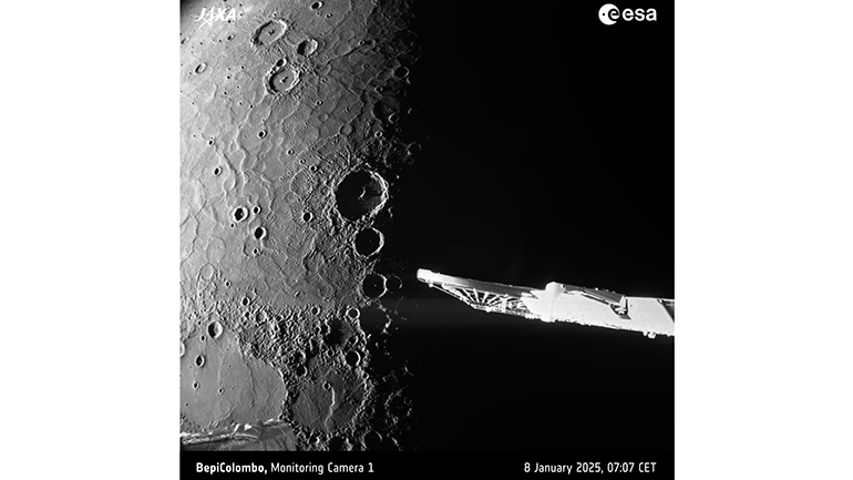 Lava and debris brighten Mercury's surface. ESA/BepiColombo/MTM