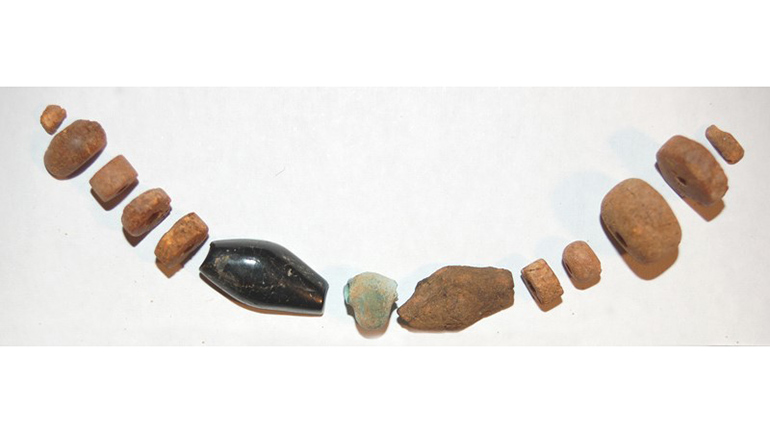The Cossington Necklace discovered by University of Leicester Archaeological Services.