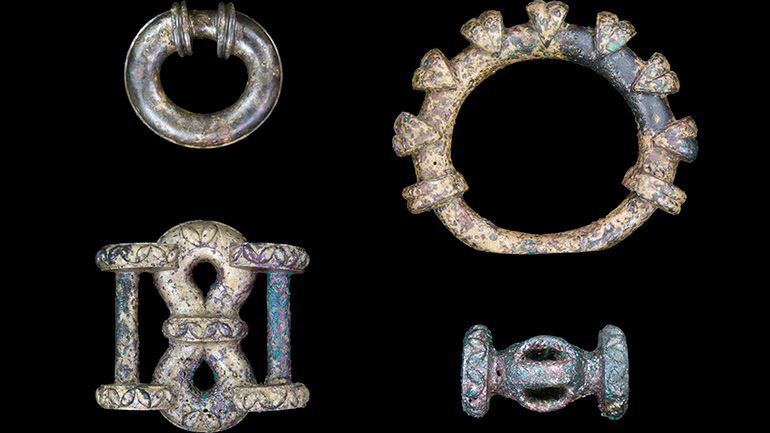 Objects from the Burrough Hill Hoard, ©ULAS (University of Leicester Archaeological Services)