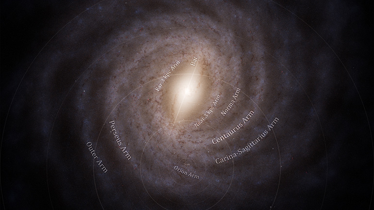 A new artist impression of our galaxy, the Milky Way, based on data from ESA’s Gaia space telescope. Credit: ESA/Gaia/DPAC, Stefan Payne-Wardenaar CC BY-SA 3.0 IGO or ESA standard License