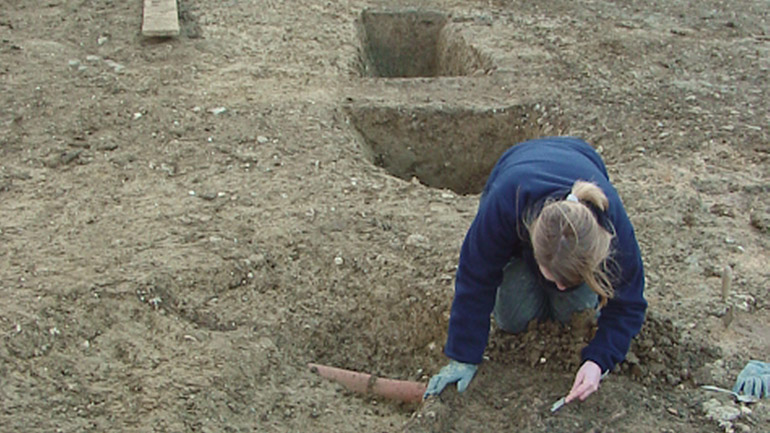 Excavating at Hallaton.