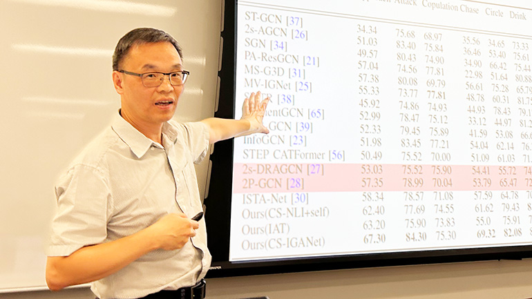 Professor Huiyu Zhou from the School of Computing and Mathematical Science speaking at the at University of Alberta, Canada.