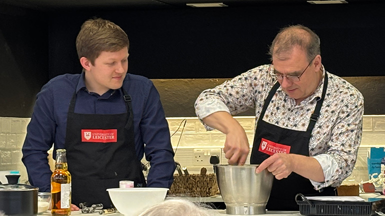 Dr Josh Smalley with Jüergen Krauss at work.