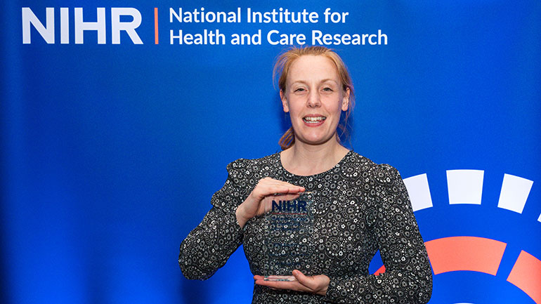 Dr Sarah Diver with her Impact Award