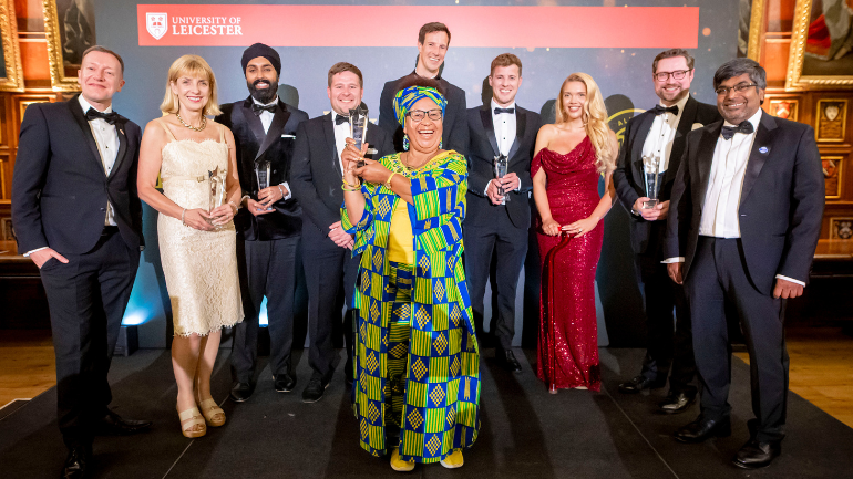 award winners on stage