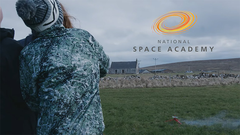 Title card for National Space Academy video on Shetland outreach.