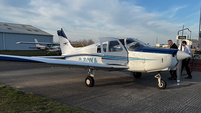 The aircraft that students conducted a flight test on.