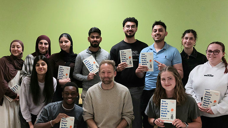 Dr Benji Waterhouse and students