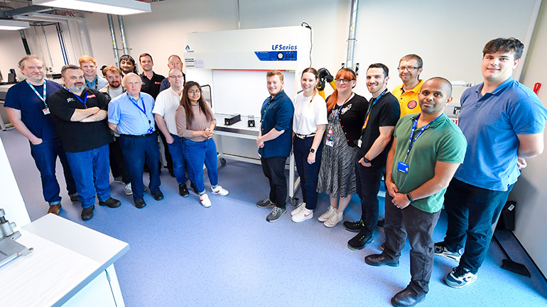 The Space Park Leicester team behind the Petri Pod.