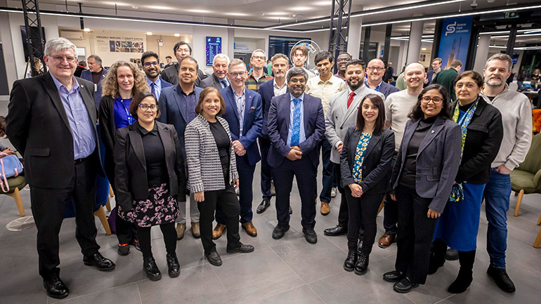 Representatives of the University of Leicester, De Montfort University Leicester (DMU) and Loughborough University involved in the development of the VentureVersity.