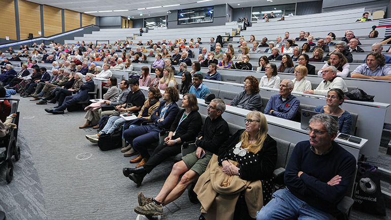 The audience at Professor Chris Whitty's Chancellor’s Distinguished Lecture.