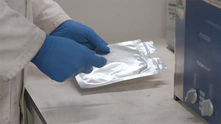 Still from a video on recycling batteries.