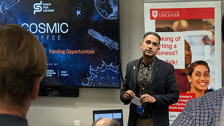 Vinay Patel of Space Park Leicester at Cosmic Coffee.