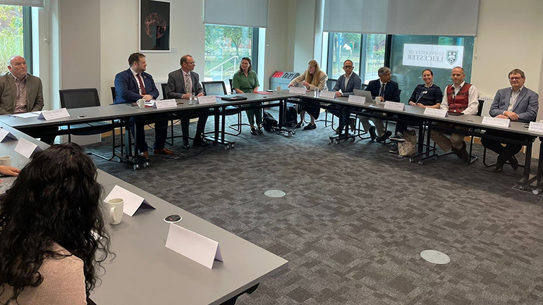 The roundtable discussion at Space Park Leicester.