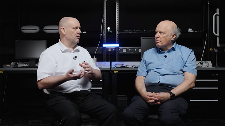 John Holt and Professor Mark Sims discuss the Petri Pod.