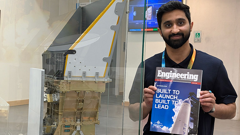 Siddhant 'Sunny' Sachdev with a copy of the magazine featuring his interview.