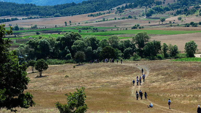 People exploring their local environment.