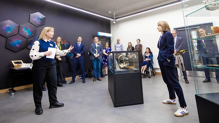 Professor Emma Bunce presents to Liz Kendall MP.
