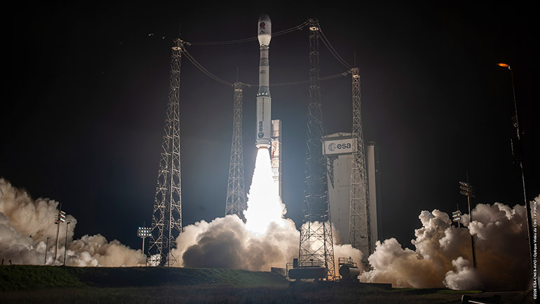 Vega-C liftoff from Europe’s Spaceport in French Guiana, carrying the Smile mission.