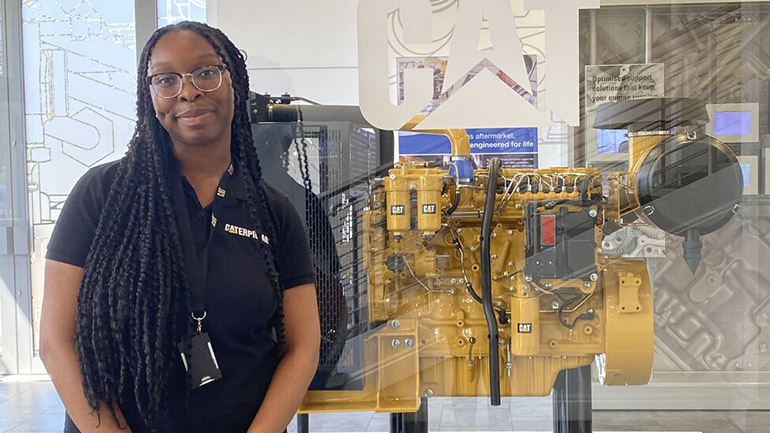 Engineering alumnus Stephanie Offor at Caterpillar.