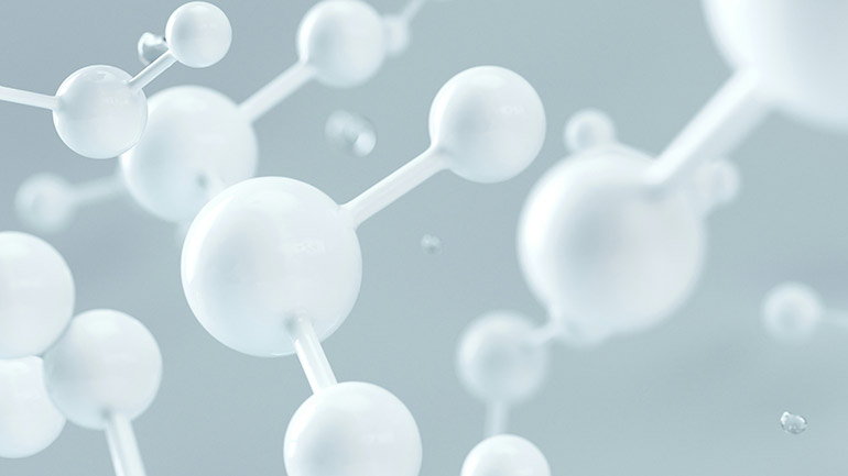 An abstract image of molecules.