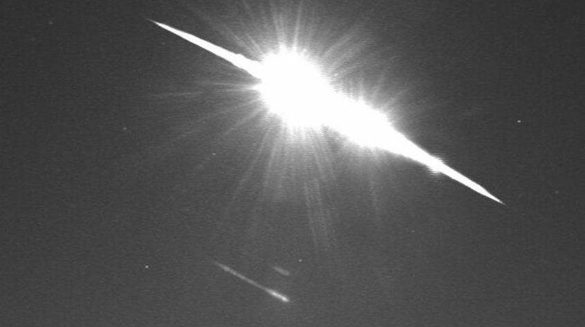 The bright flash over Winchcombe, Gloucestershire, caused by a meteorite entering Earth's atmosphere.