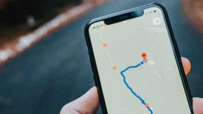 map on a phone screen