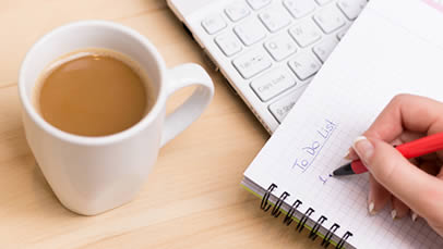 Hand writing in notepad