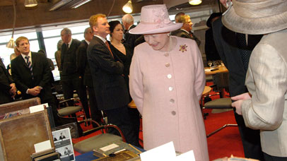 Her Majesty Queen Elizabeth II visiting the University of Leicester