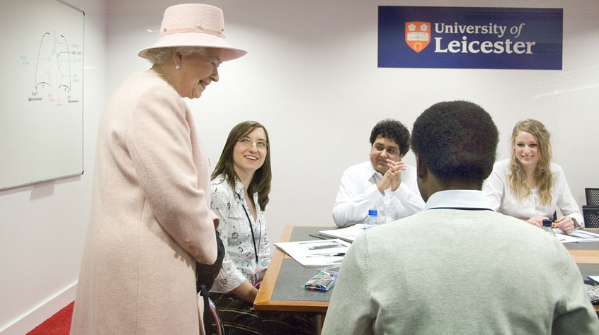 Her Majesty The Queen speaking with students