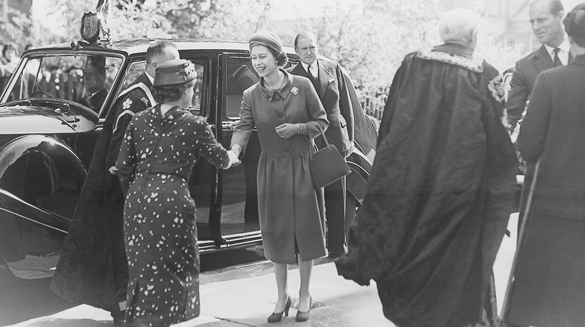 Her Majesty The Queen being greeted