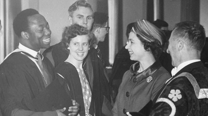 Her Majesty The Queen speaking with students