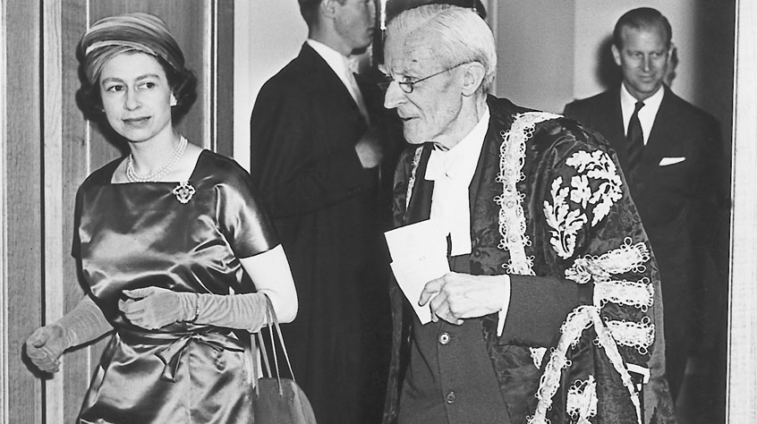 Her Majesty The Queen with the Chancellor, Lord Adrian