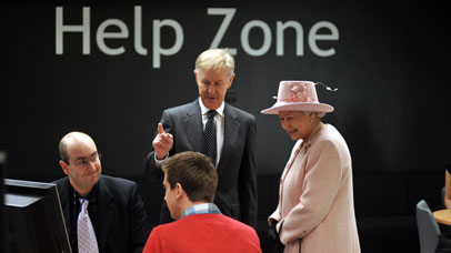 Her Majesty Queen Elizabeth II visiting the University of Leicester