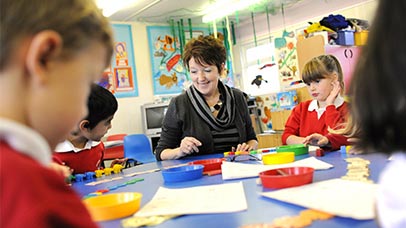 children learning in a classroom
