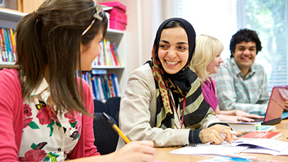 happy students in class