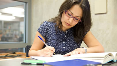 Student studying