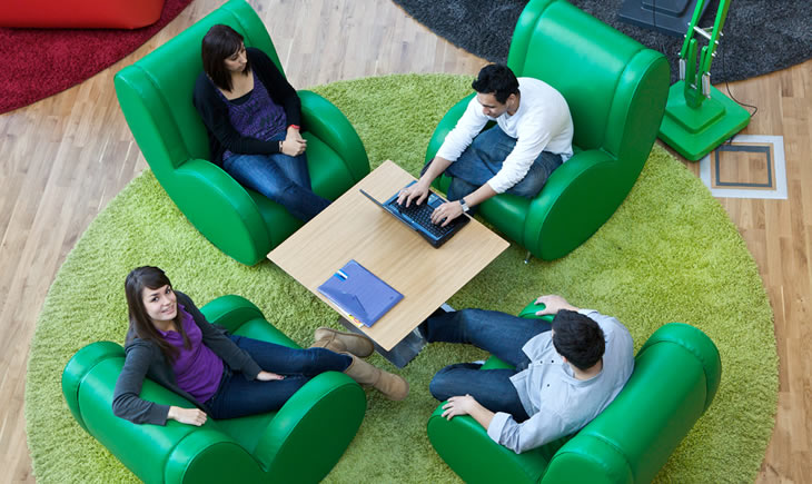 Students studying in the Students' Union