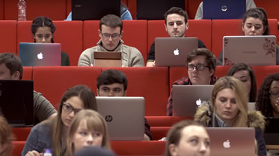 Students in a lecture theatre