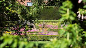 sunken flower beds at botanic garden university of leicester