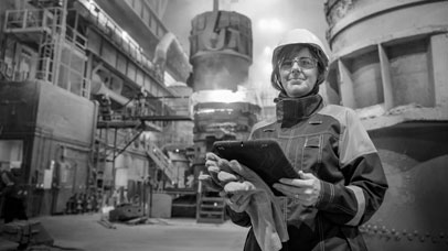 Woman in hard hat