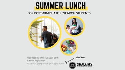 Post graduate student lunch poster