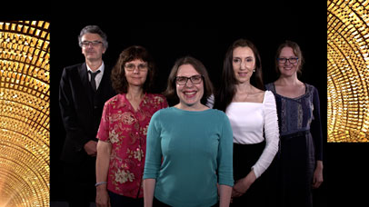 Staff members from the University's Sanctuary Seekers' Unit pose for a photograph