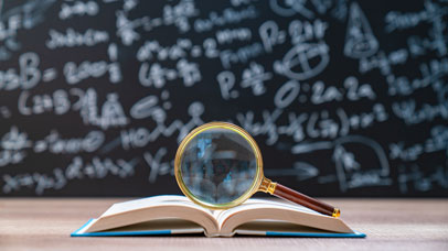 Magnifying glass on a book