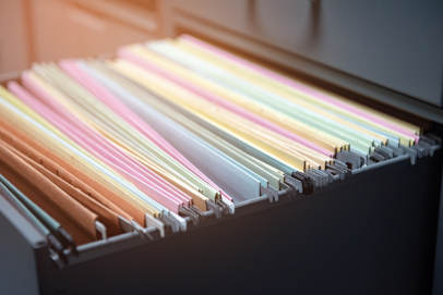 open drawer full of files