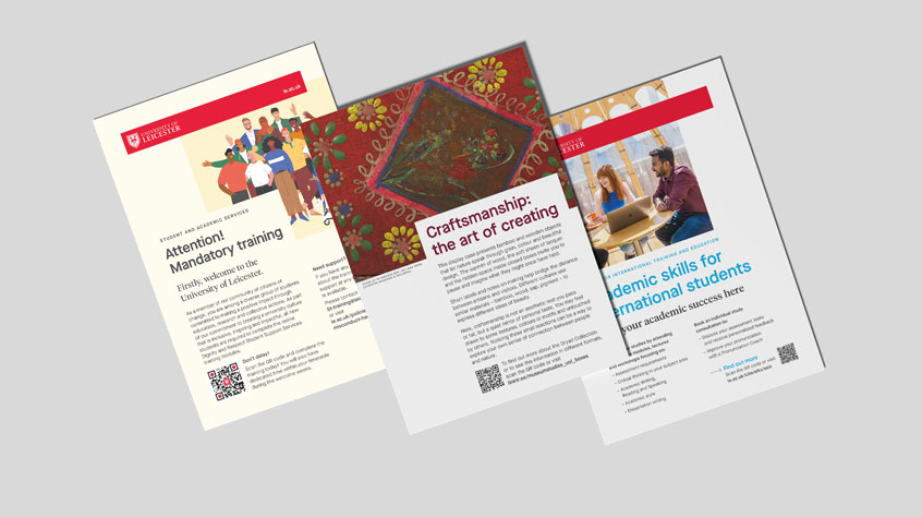 Three page examples with copy and images.