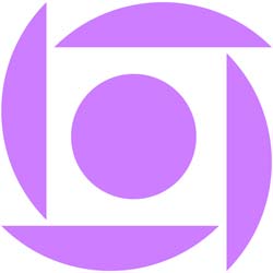 Purple circle encased in 4 purple ovals