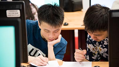 international students studying